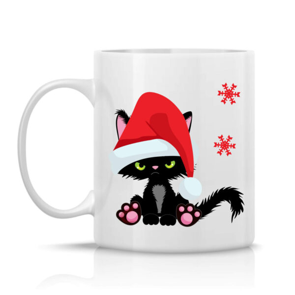 Cicajó! Karácsonyi Black Grumpy Cat bögre 3