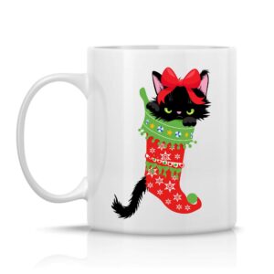 Cicajó! Karácsonyi Black Grumpy Cat bögre 5